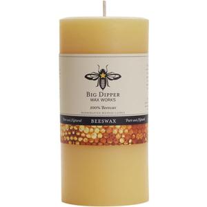 Big Dipper Wax Works 100% Pure Beeswax Pillar Candles (1 Pack) – 3" x 6" Handmade in USA, Long Burning Clean Soot-Free, Natural Honey Aroma, Eco-Friendly Cotton Wick, Home Décor & Meditation