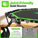 48" Foldable Mini Trampoline, 550lb Capacity Rebounder with Adjustable T-Bar for Adults, Home Gym Fitness Equipment (Black Green)