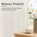 Pinch Pleated Linen Curtains 84 Inches Long for Living Room, Beige White Light Filtering Pleat Drapes Textured Thick Memory Trained Semi-Sheer Window Curtain with Hooks for Bedroom Farmhouse 2 Panels