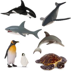 Terra by Battat  Toy Sea Animals  Realistic Whale, Dolphin, Penguin & More  Detailed Ocean Creatures for Sensory Bins  Sea Life Animal Set with 15 Pieces  Great for Imaginative Play 3+ Years