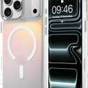 ZIYE Iridescent Case Compatible with iPhone 17 Pro Max Cute Fluorescent Laser Design Shockproof Protective Phone Cover Compatible with Magsafe for Women Girls Men White