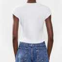 Verdusa Women's Y2k Asymmetrical Tops Cap Sleeve Going Out Tee Shirts (White, S)