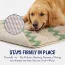 Muddy Mat Super Absorbent Loop-Thread Chenille Dog Door Mat for Muddy Paws Non-Slip, Machine Washable Indoor Entry Rug, Quick-Dry Pet Mat for Entryway Green Chevron 19"x30"