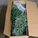 7 ft. Pre-Lit Snowy Artificial Christmas Tree Hinged Tree 11 Flash Modes with 450 Multi-Color Lights