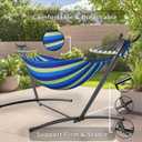 ANAGOO Double Hammock with Stand, 2 Person Hammock with Carrying Bag,Heavy Duty Portable,500 lb Capacity, Perfect for Both Indoors and OutdoorsOcean Breeze