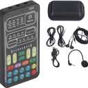 Voice Changer Device, Universal Live Broadcast Voice Disguiser Set Portable Recording Mini Sound Card, 8 Different Sounds Sound Effects for Game Anchor Recording Computer