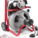 RIDGID 26998 Model K-400 Drain Cleaning 120-Volt Drum Machine Kit with C-45IW 1/2" x 75' Cable, White, Black, Red