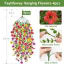 Artificial Hanging Flowers for Outdoors, 4PCS UV Resistant Artificial Outdoor Flowers, Silk Flowers for Outside Patio Porch Front Yard Window Garden Indoor Decor(Spring Color,4PCS)