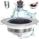 Upgraded 3 in 1 Kitchen Sink Drain Strainer - Stopper Set, Stainless Steel Kitchen Sink Stopper, Pop Up Anti-Clogging Sink Strainer Basket Filter for US Standard 3-1/2 Inch Kitchen Drain, (2 pack)