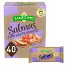 Sanissimo Salmas Chia & Flaxseed, 40 Packs of 3 Crackers, Oven Baked Corn Crackers, Gluten Free, Non-GMO, Kosher Certified