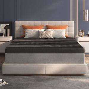 4 Inch Firm Mattress Topper Queen, Memory Foam Mattress Topper for Back Pain, Copper-Infused Cooling Gel Bed Topper with Washable Cover & Non-Slip Base, CertiPUR-US Certified