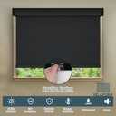Cordless Thermal Insulated Blackout Roller Shades - Free-Stop Design with Valance, UV Protection, 41" x 72" (Black)