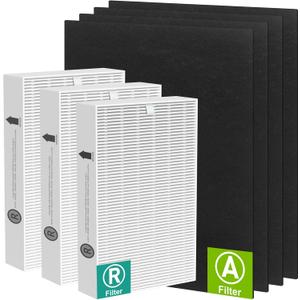 HPA300 HEPA Filter Replacement Compatible with Honeywell Air Purifier HPA300 Series, HPA300, HPA304, HPA8350, HPA300VP, HPA3300b, HPA5300, 3 H13 True HEPA Filter R and 4 Activated Carbon Filter A, Set of 3