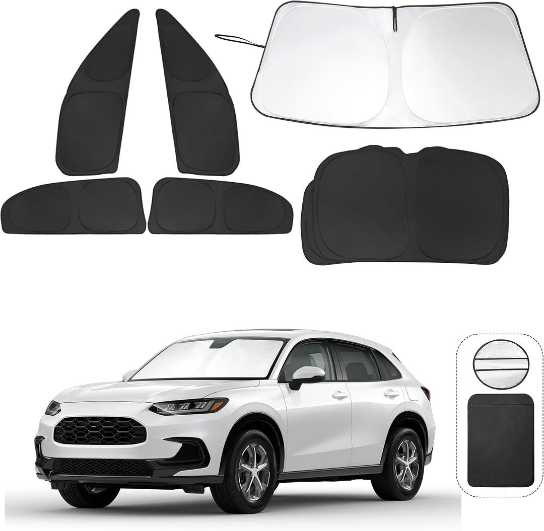 6PCS YYCKE Window Shades for HR-V 2023-2025 for Honda Accessories Side Full Windows Windshield Sun Shade Sun UV Rays & Privacy Protection for Camping,Napping,and Relaxing