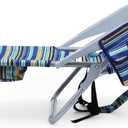 Yestomo Backpack Beach Chair for Adults, Folding Beach Chair with 4 Positions, Heavy Duty Chair with Large Cooler Pouch Support to 350LBS (Stripes_Blue&Cyan&Yellow)