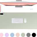 Konohan Heated Desk Pad Warm Mouse Pad, 5 Heating Level & 4 Hour Auto Shut-Off, PU Leather Warm Mouse Mat Heating Keyboard Gaming Mice Warmer Mat Only Supports 110v(Gray-Green Color,31.5" X 13")