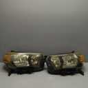 AUTOSAVER88 Headlight Assembly Compatible with 2010 2011 2012 2013 4Runner Limited/ SR5 Models (w/o Trail Package) Headlamp Replacement Black Housing Amber Reflector Clear Lens