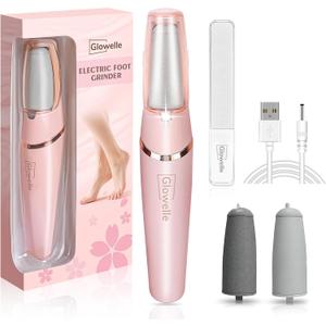 Glowelle Electric Foot Callus Remover, Electric Callus Remover for Foot, Rechargeable Portable Pedicure Tool Kit, Smooth Foot File Tools for Dead Hard Cracked Dry Skin, Foot Care for Women,Men Gift (Pink)