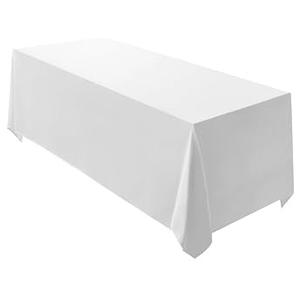 Surmente White Rectangle Tablecloth 90 x 156inch Rectangular Polyester Table Cloth for Weddings, Banquets, or Restaurants