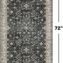 Black Boho Washable 2x6 Runner Rugs for Hallway Kitchen Bedroom Beside Laundry Room Bathroom Rug, Pet & Kids Friendly, Non Slip Low Pile Stain Resistant Soft Foldable Long 24 x 72 Floor Carpet