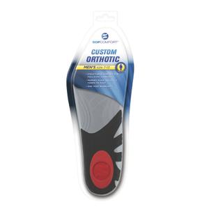 SOFComfort Custom Orthotic Shoe Inserts - Men's Sizes 7-13, Memory Foam, Gel Heel Cushioning, Antimicrobial, 1 Pair
