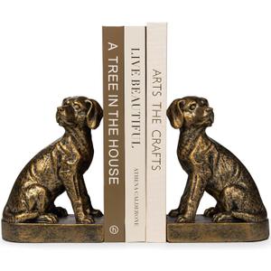 Decorative Bookends for Shelves, Dog Book Ends for Heavy Books, Labrador Retriever Statues Bookends for Heavy Books with Anti-Slip Base Book Holders for Home Office Decor