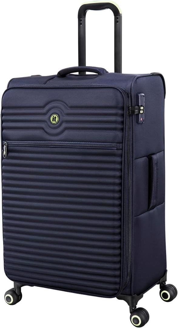 It Luggage Circulator 28" Softside Checked 8 Wheel Expandable Spinner, Maritime Blue (Medium)