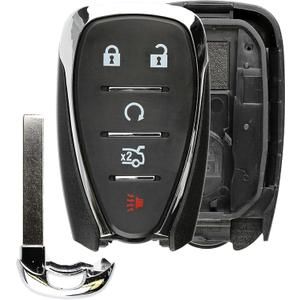Key Fob Shell for Chevrolet Camaro Cruze Malibu, Alliskeys 5-Button Smart Key Case Cover Replacement for Chevrolet 2016-2021 HYQ4EA/HYQ4AA