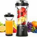Portable Blender Dual Mode 18000RPM 20Oz Blending Cup Ice Crushing Smoothie Frozen Fruit Mini Home Gym Travel(Black)
