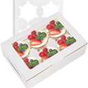 Jucoan 50 Pack Cupcake Boxes, White Cupcake Box with Window Insert Holds 6 Standard Cupcakes, 6 Count Half Dozen Cupcake Container, Bakery Pastry Boxes for Muffins, Cookies, Donuts