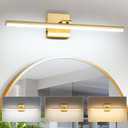 BrkNit LED Bathroom Vanity Light, Modern Bathroom Light Fixture Over Mirror (3000K/4000K/6000K, Dimmable), Vanity Light Bar with Angle Adjustable, 24 Inch, Brass