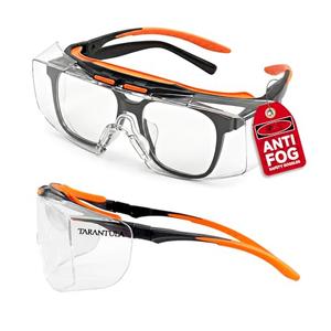 Tarantula ANSI Z87+ Safety Glasses Over Eyeglasses for Men & Women, Anti-Scratch Lenses, Side Shields, Adjustable Anti-Slip Temples, UV Protective Eyewear