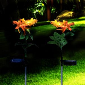 Garden Lights Solar Powered Waterproof, LED Flower Solar Backyard Lights Outdoor 2 Pack, Sunflower Lawn Ornaments Yard Decorations Outdoor Decorative for Outside Patio Pathway (1 Head New)