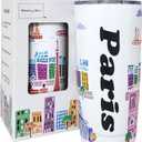 City Themed Artwork Tumbler Collection - Designed in the USA - 20oz Vacuum Insulated Tumbler with Lids - Stainless Steel Coffee Travel Mug with, Cup for Hot Cold Drinks (Paris)