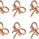 Napkin Rings 24Pcs Bowknot Napkin Rings Metal Gold Silver Napkin Holder for Christmas Thanksgiving Wedding Banquet Table Decorations for Family Dinner, Wedding(6pcs Rose Gold)