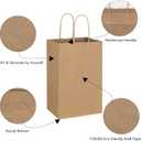 Toovip 100 Pack 5.25x3.25x8.25 Inch Small Plain Brown Kraft Paper Bags with Handles Bulk, Gift Bags for Favor Grocery Retail Party Birthday Shopping Business Goody Craft Merchandise Take Out Sacks