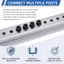 2 Pack 6 ft Adjustable U-Channel Sign Post, 3'-6' Medium Gauge Galvanized Steel Metal Pole with 3/8'' Dia Holes Flexible Height for Outside Highway Roadside Garden Farm Traffic Intersection