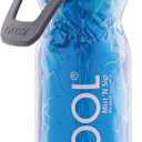 O2COOL Arctic Squeeze Mist 'N Sip Insulated Bottle w/Silicone Spout Cover And Locking Misting Function - 20 oz, Crackle Blue
