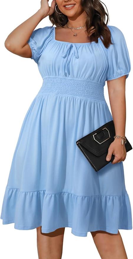 Light Blue Dress for Women, XXL