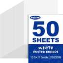 TUXIYA 50 Pack White Poster Board,13.5" x 17.5" White Poster Paper Bulk,250GSM/92LB Heavy-Weight Blank Poster Board for Arts,Craft,Projects Presentations,Drawing Scrapbooking