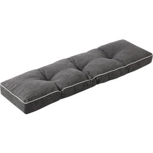 IPYNBAP Bench Cushion, 42 x 16 Inch Patio Furniture Cushions with Durable Ties, Soft Memory Foam Bench Cushions for Indoor/Outdoor Furniture with Non-Slip Bottom, Kitchen&Dining, Dark Grey