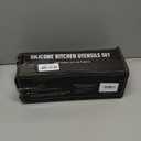 Umite Chef Kitchen Cooking Utensils Set, 33 pcs Non-stick Silicone Utensils Spatula Set with Holder, Wooden Handle Heat Resistant Silicone Kitchen Gadgets Utensil Set (Gray)