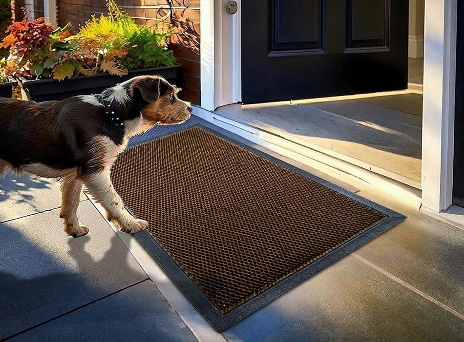 Muddy Mat® Meshy Mat Door Mat Heavy-Duty Quick-Dry Floor Mat, Sand & Dirt Trapper for Indoor & Outdoor, Ideal for Entrance, Mudrooms,Patios & Garages,Low-Profile,Non-Slip,Washable– Orange 23"x35"x0.4"