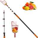 30FT Reach Fruit Picker with Basket Telescoping Pole, Apple Picker
