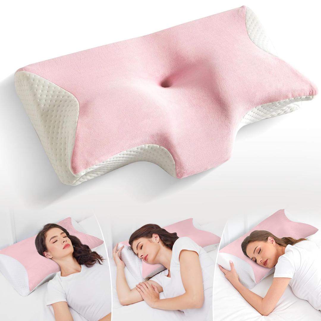 VipOpen Memory Foam Ergonomic Pillows Orthopedic Pillow for Side Sleepers Sleeper Neck Pain Bed Back Cervical Shoulder Ergonomic