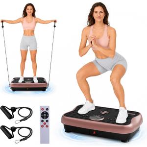 Vibration Plate Exercise Machine, Full Body Workout Vibrating Plate for Lymphatic Drainage Weight Loss, 460 Lbs Capacity Shake Platform with 300 speeds for Women Men