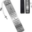 2025 Baptism Gift Bookmark: Inspiring Christian Metal Book Mark, Bible Verse Book Markers, Confirmation Gifts for Teen Girls Boys Baby Shower Church Sunday School with Cross Pendant Gift Box