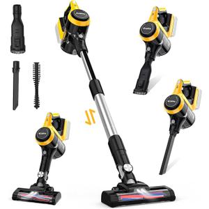 Cordless Vacuum Cleaner for DeWALT 20v Battery(no Battery), 6 in 1 Lightweight Stick Vacuum with 2 Mode Suction, 250W Upgrade Brushless Motor, 25Kpa Stick Cordless Vacuum for Hardwood Floor Pet Hair