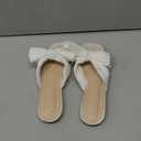 MICIFA Women's Bow Flat Sandals Open Toe Summer Comfort Slip on Slide Sandals Bridal Wedding Dress Shoes, Size 6.5