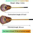 Animal Catch Pole Control Tool,Multi-Functional Catcher Net for Dog,Cat,Rabbit,Chicken,Duck,Goose,Fish,Bird,Raccoon and Others Poultry(67~98" Telescoping Handle with 20" Net Opening)